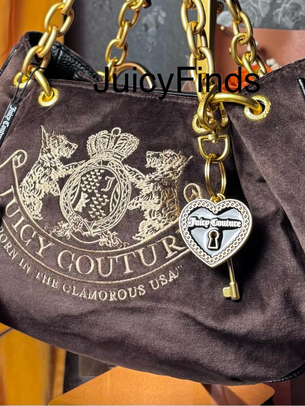 NEW UK EXCLUSIVE RELEASE GORGEOUS CHOCOLATE JUICY COUTURE DAYDREAMER DUMP BAG